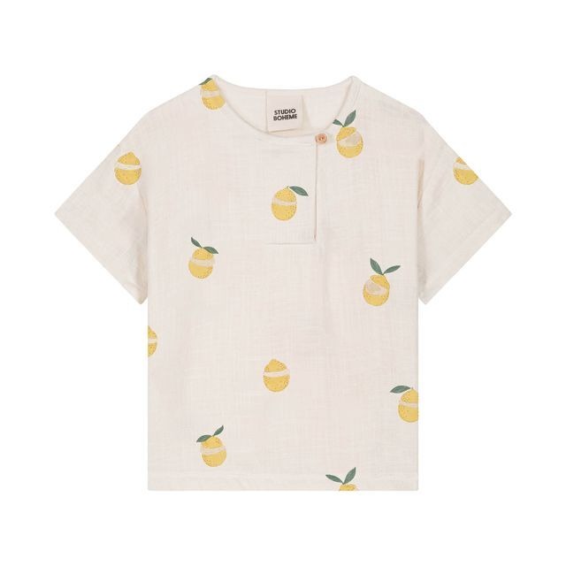 【即納】 studio boheme paris / T-SHIRT ORSO  36M-8Y (OFF WHITE / LEMON ) SS26-16