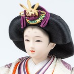 26S-01 彩鳳正絹　二人飾り　 天然木タモ　 リボンに桜刺繍　 収納飾りセット thumbnail 11