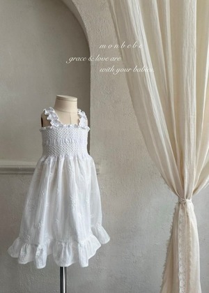 【先行予約5/24～6/1 23:59まで5％OFF】2412 frill embroidery dress / MONBEBE
