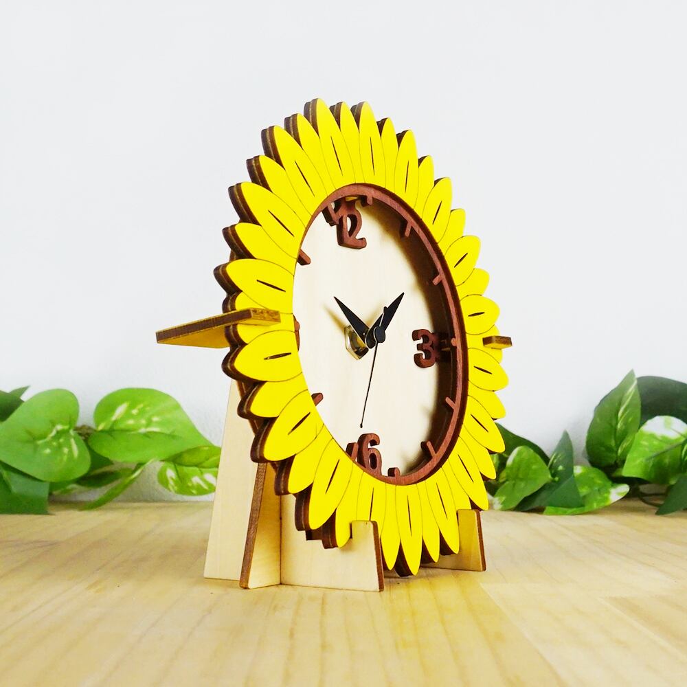 ひまわり」木製置き掛け時計 | minowplus