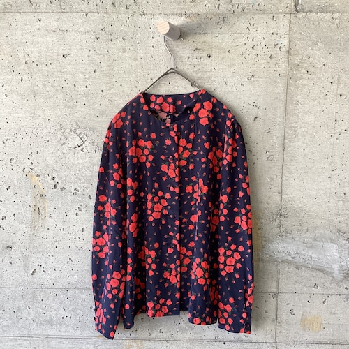 japan vintage rose print blouse