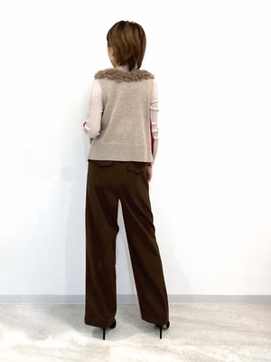 ラム調フェイクファーベスト