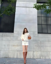A line fur vest white