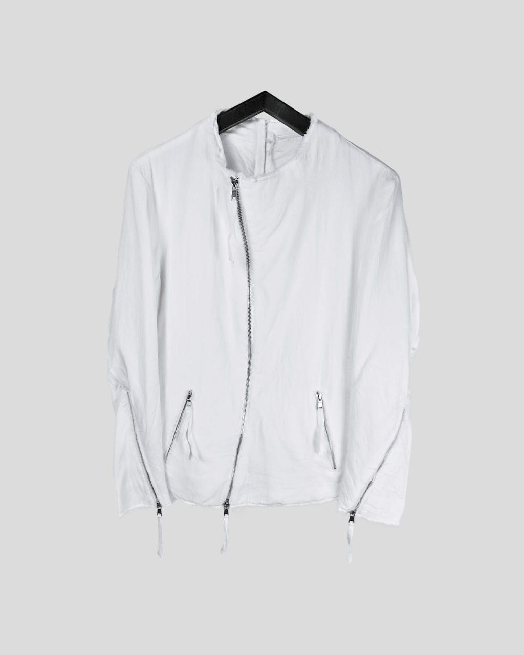 ASKYY / CURVED ZIPPER RIDERS JACKET