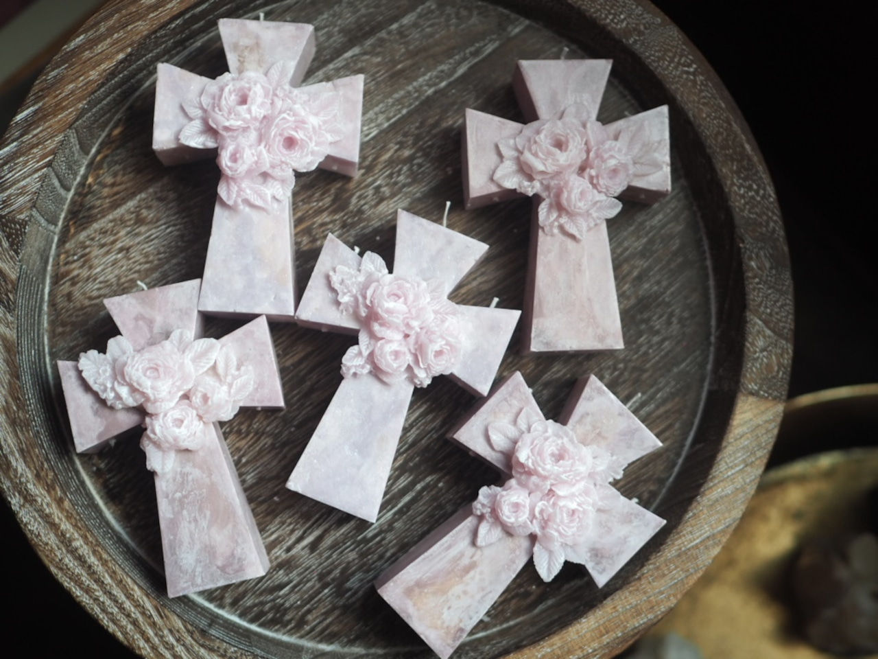 Rose Cross Candle