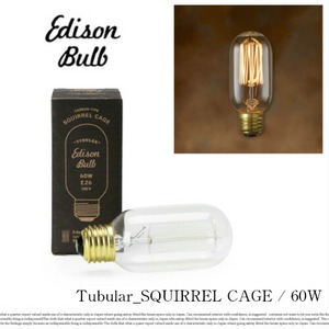 Edison Bulb “Tubular-SQUIRREL CAGE60W”/エジソンバルブ "チューブラースクウォーレルケージ60W"