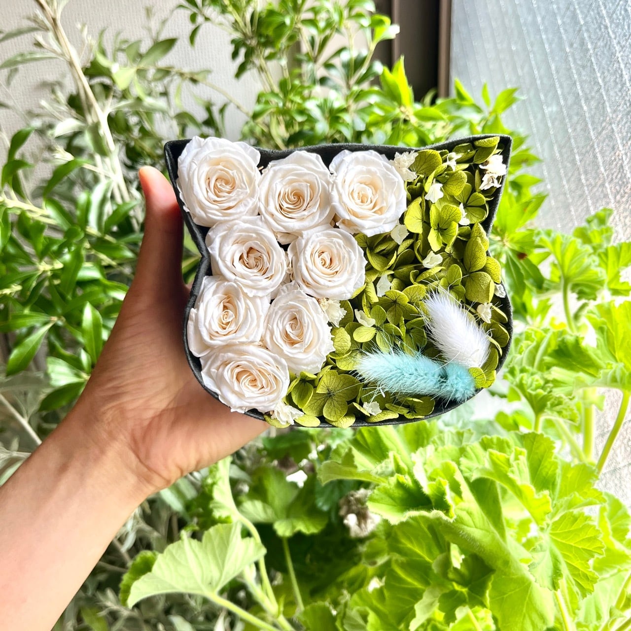 こねこばこ Milky ～ミルキー～ オリジナル 猫型 フラワーボックス