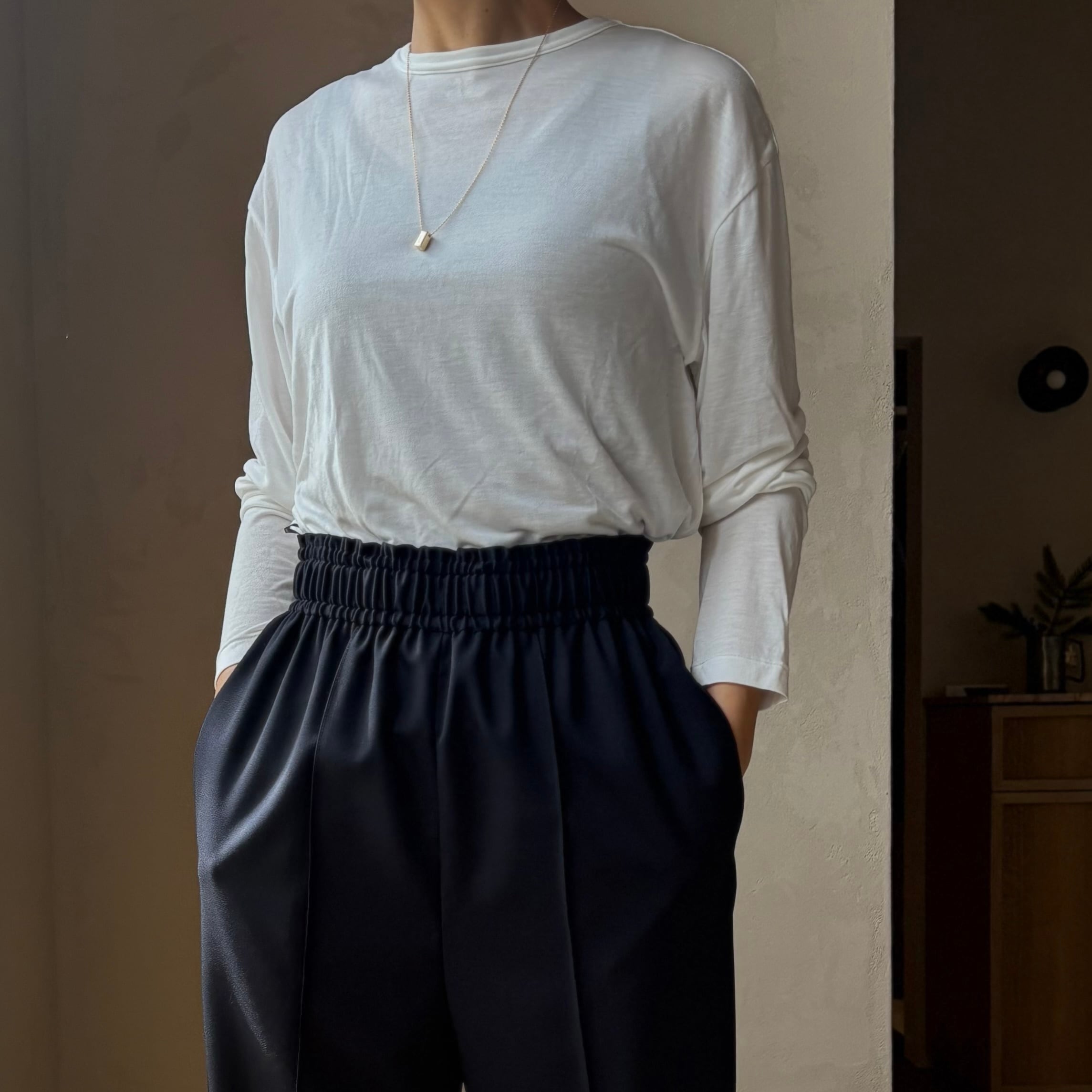 ATON|MODAL SILK JERSEY CREWNECK PULLOVER