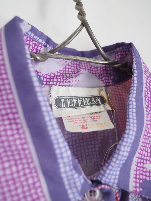 ~1980’s CANADA Abstract Pattern Polyester Shirt