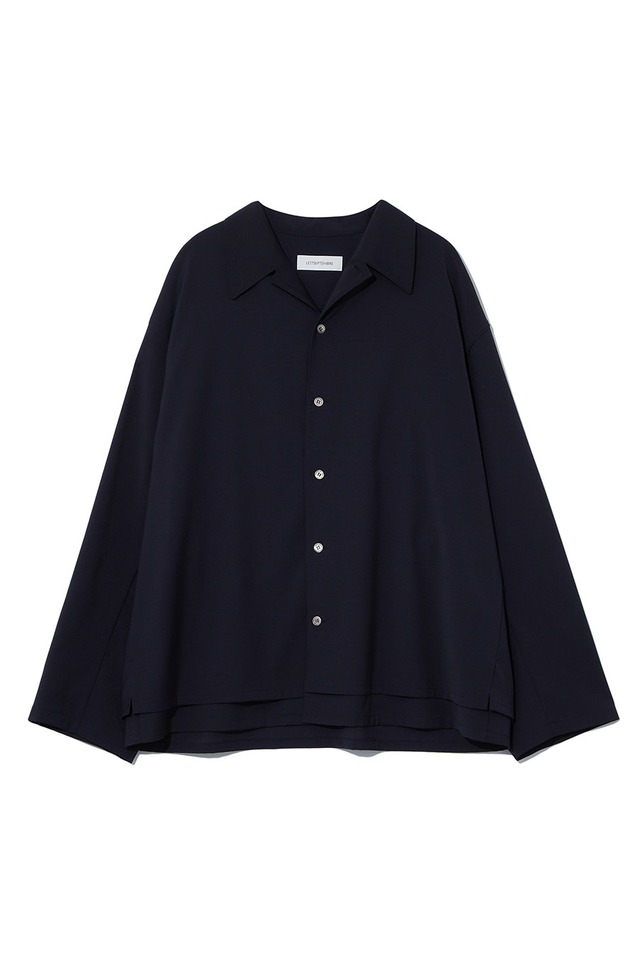 [LE17SEPTEMBRE][メンズ] DOUBLE-LAYERED OPEN COLLAR SHIRT [NAVY] 正規品 韓国ブランド 韓国通販 韓国代行 韓国ファッション LE 17 SEPTEMBRE ル 17 セプテンバー le 917韓国 店舗