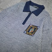 embroidery design half zip knit polo