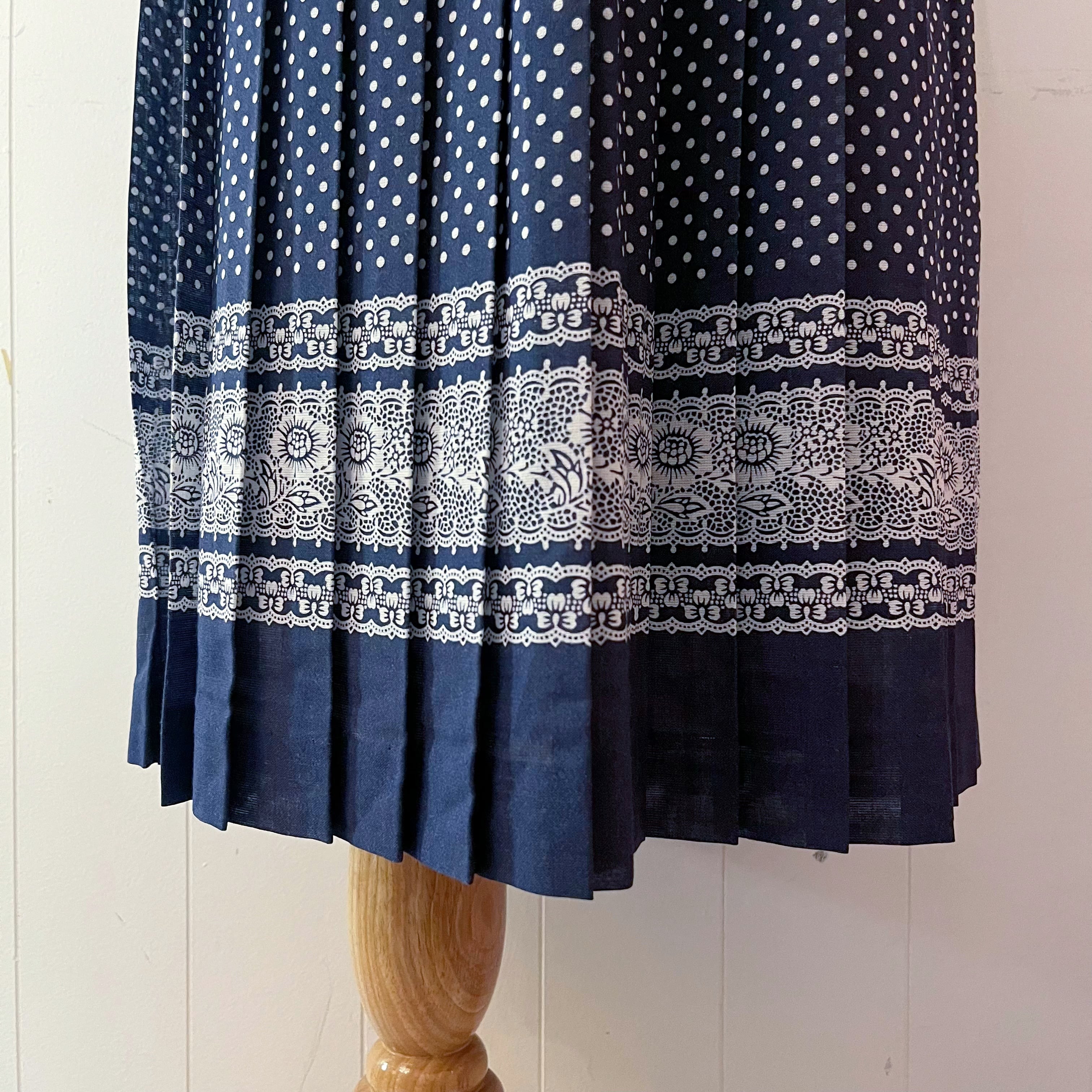 flower lace printed pleats skirt