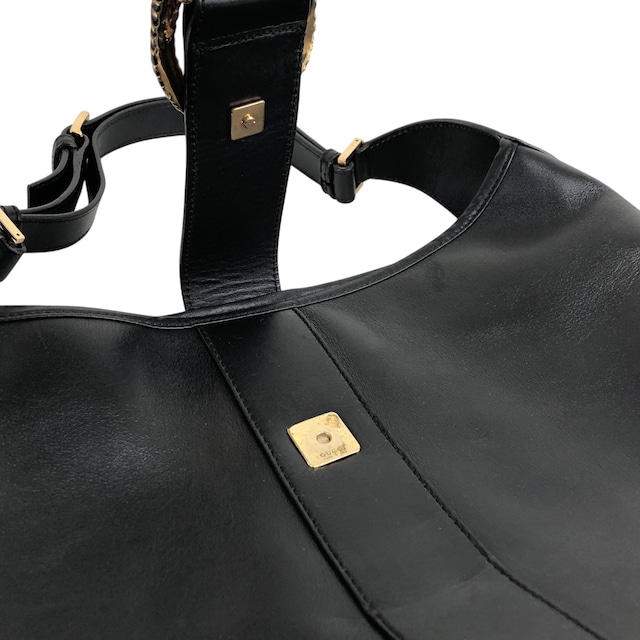 GUCCI グッチ デュオ二ソス ショルダーバッグ ブラック スネーク レザー ホーボーバッグ vintage ヴィンテージ オールド m3bh55
