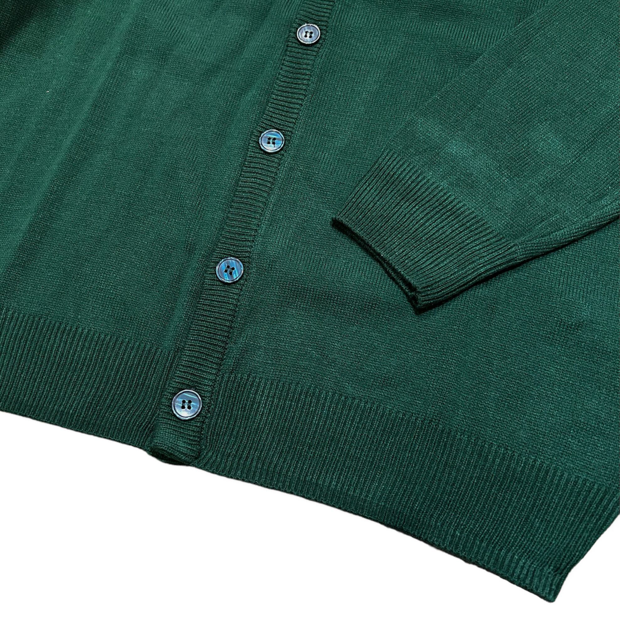 HARRITON / V-NECK KNIT CARDIGAN BLACK GREEN (ハリトン Vネック