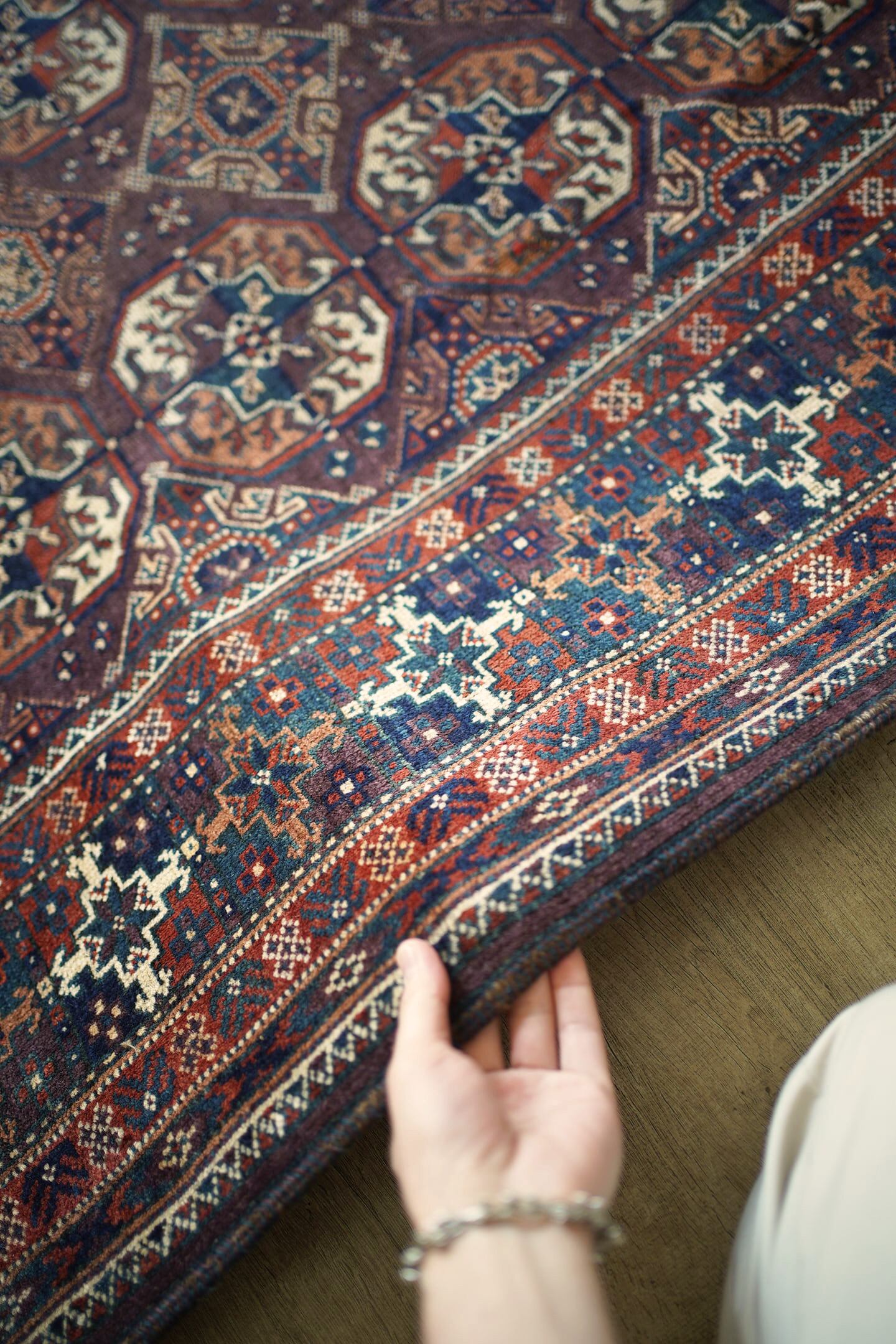 227】Antique Persian Madad khani Baluch rug 1910's | ヴィンテージ