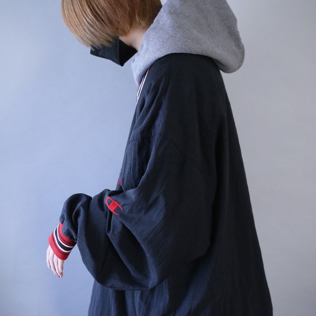 "Champion" over silhouette  nylon pullover