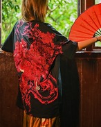 Wind Lion Peony Embroidered  T-Shirt 2color【G1020】