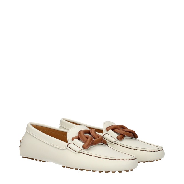 TOD'S トッズ レディース ローファー レザー ホワイト XXW00G0IC00N6MC016