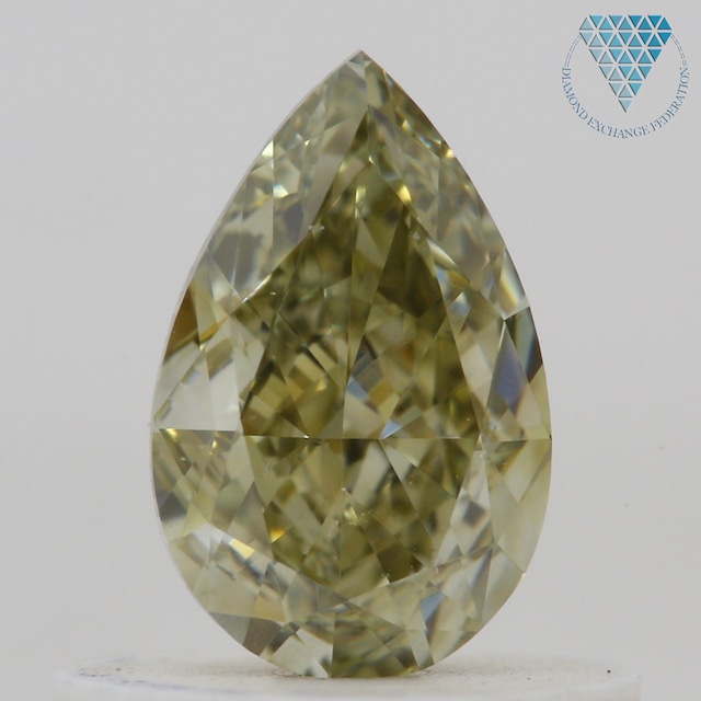 0.51 ct FANCY BROWNISH GREENISH YELLOW VS2 PEAR GIA 天然  ダイヤモンド ルース