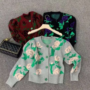 花柄ニットカーディガン  AJ22231-6033