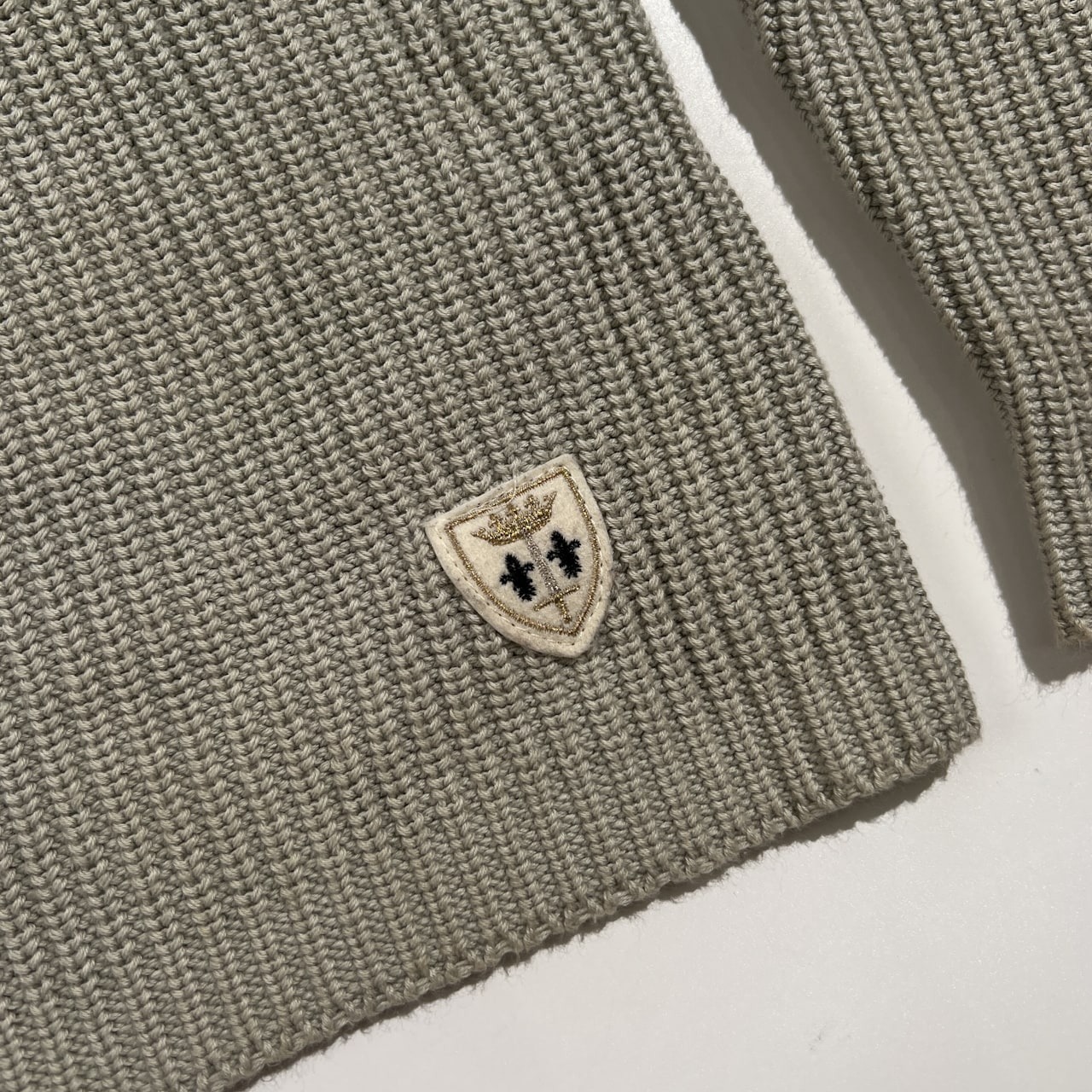 Fileuse d'Arvor フィールズダルボー コットン リブ ボートネック ニット セーター サイズ XS /グレー系 フランス製