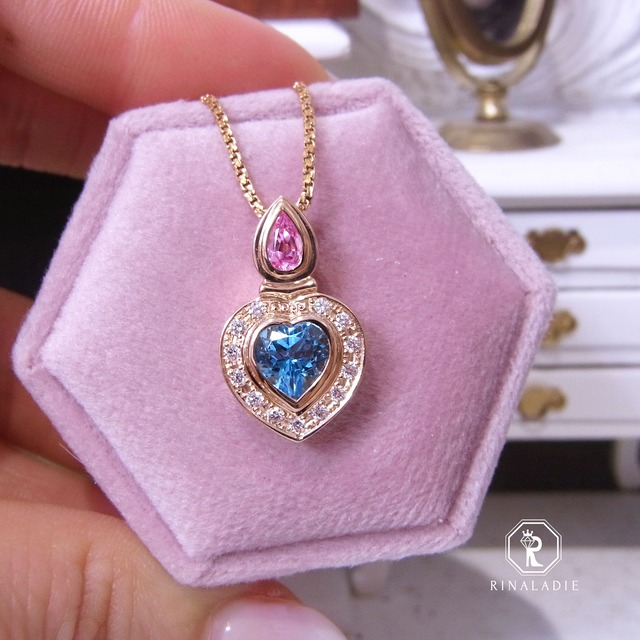 オーダー可能（画像例）ブルートパーズ、ピンクトルマリン