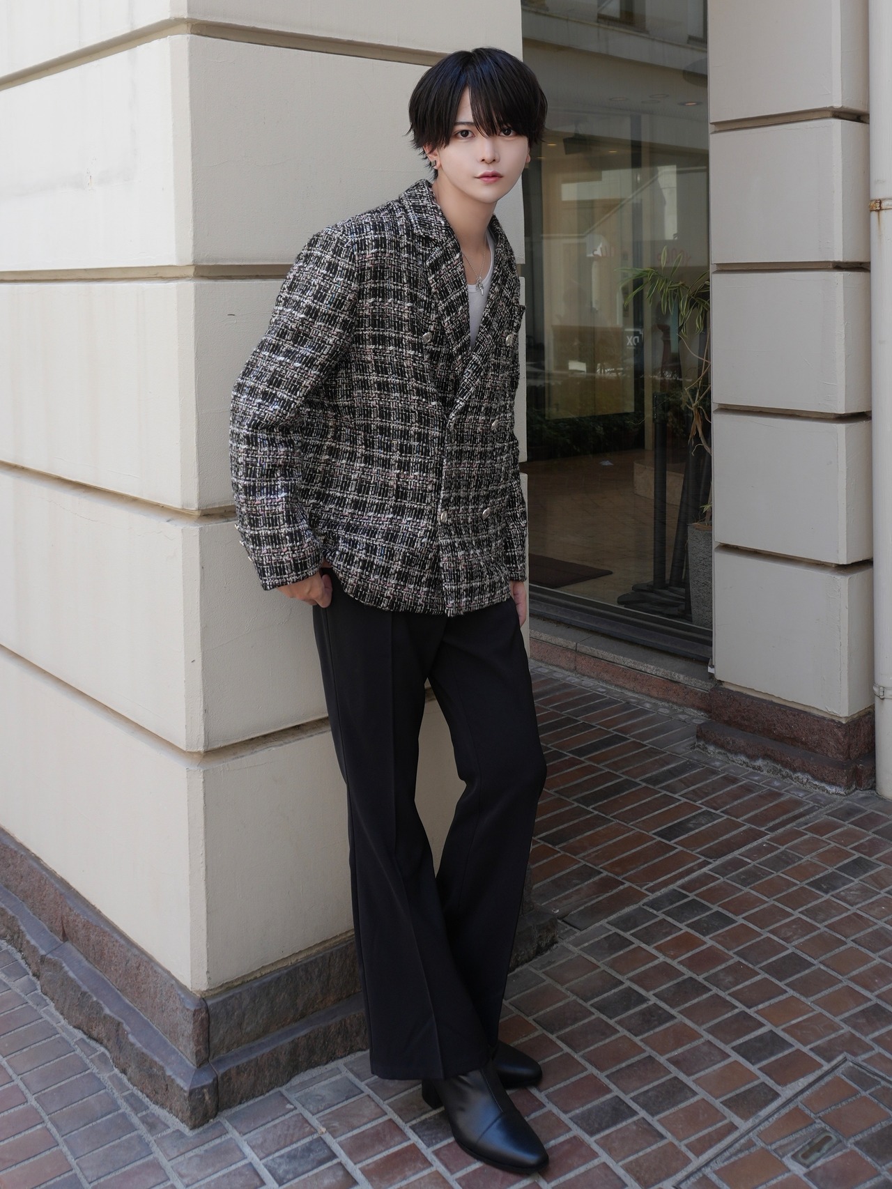 ALUDE SELECT】check tailored tweed jacket | 【ALUDE】韓国メンズ 