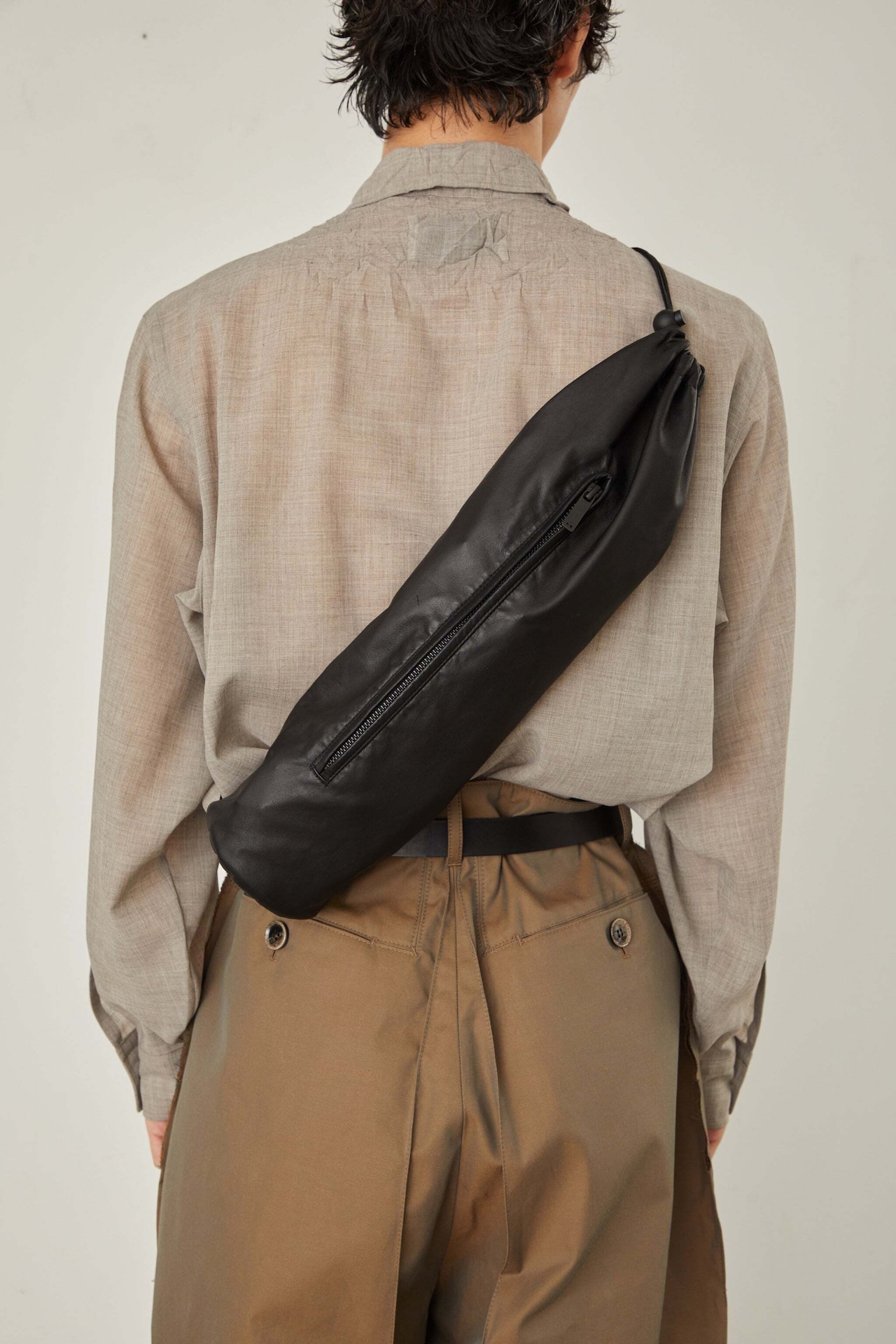 i’m here - TUBE Leather Bag :Black|チューブ型/カウレザー