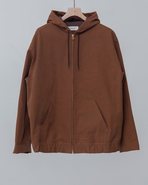 Cotton Nidom Hooded Zip Blouson - Camel