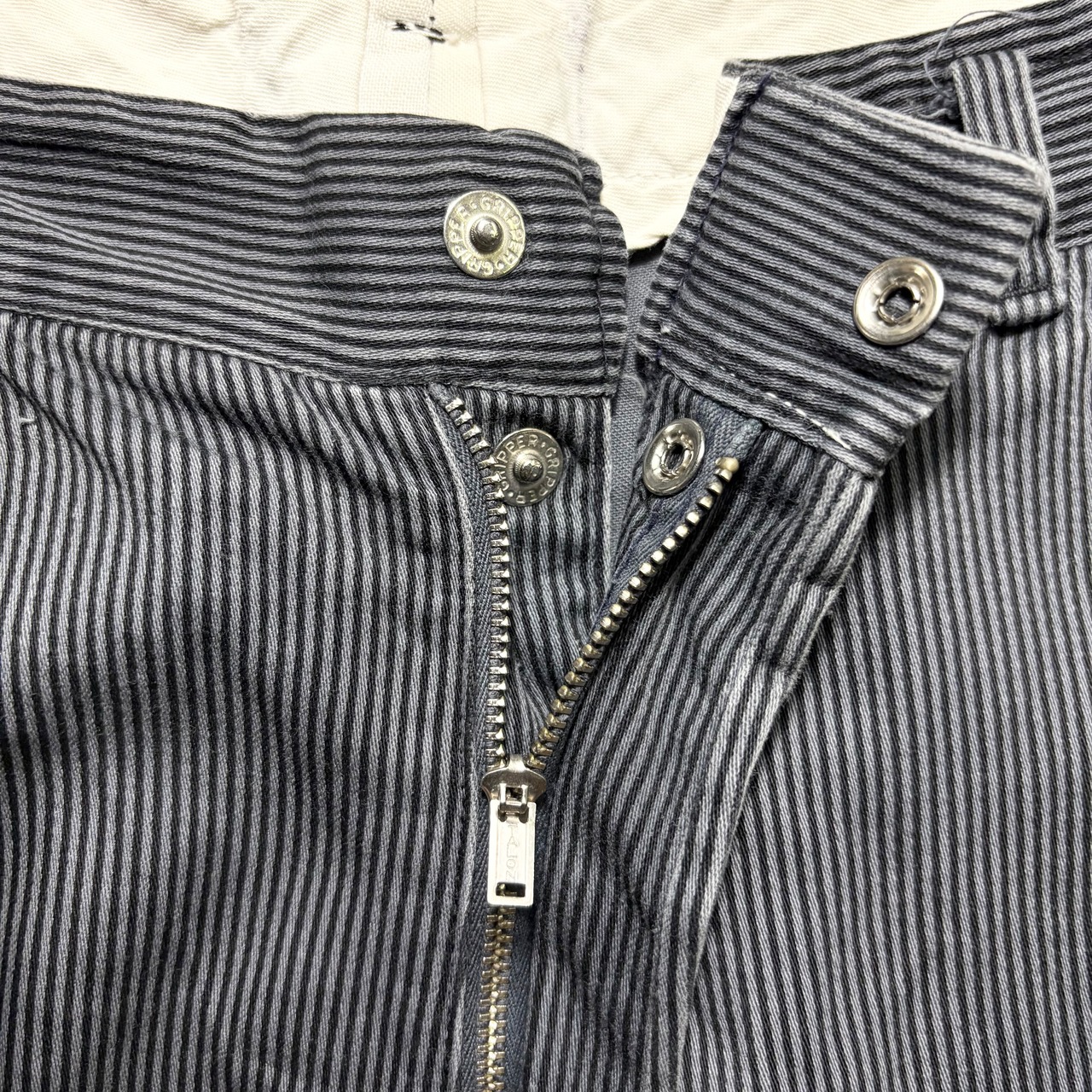 vintage 1960’s gray × black stripe cotton work pants