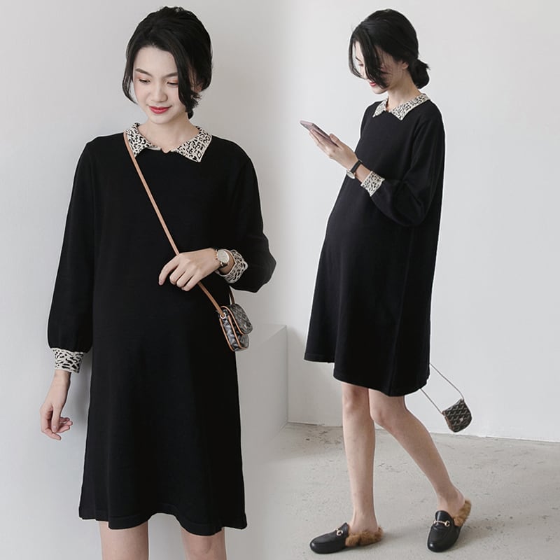 【新作】【送料無料】 7892＃秋冬ニットマタニティドレスストレートゆったりとした服妊娠中の女性妊娠 オータム 秋物 ウィンター 冬物 AL expec41053285479