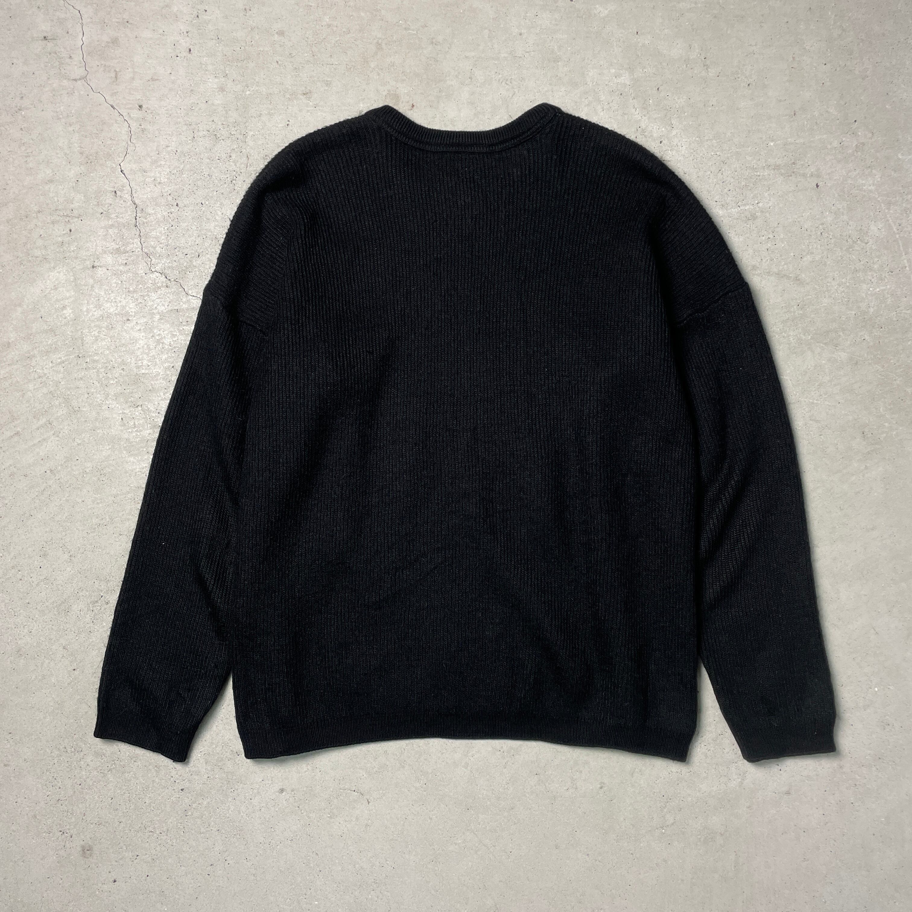 LACOSTE ラコステ ウール×アクリル ニットセーター メンズL ブラック