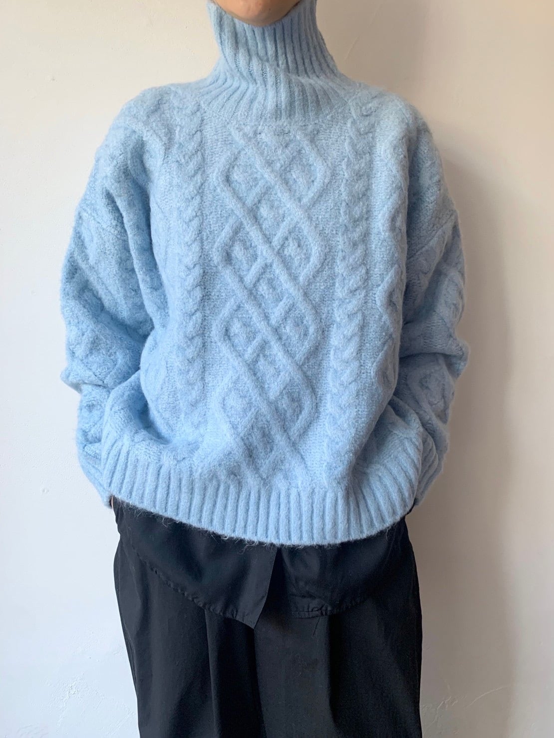 【お取り置き専用】papier Cable turtle knit/light