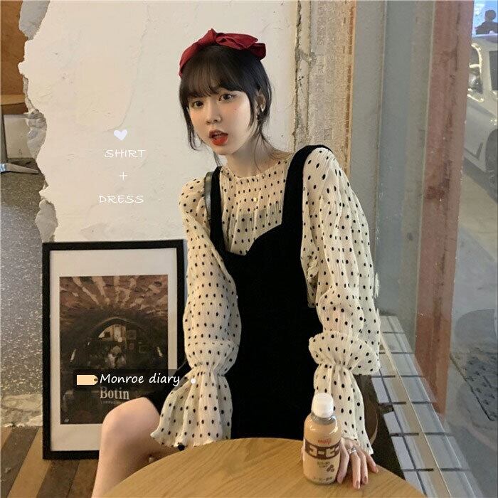 スプリングブラックドレス スカート ショート 大人ガーリー スウィート キュート カジュアル 春物 モンロー12529119101