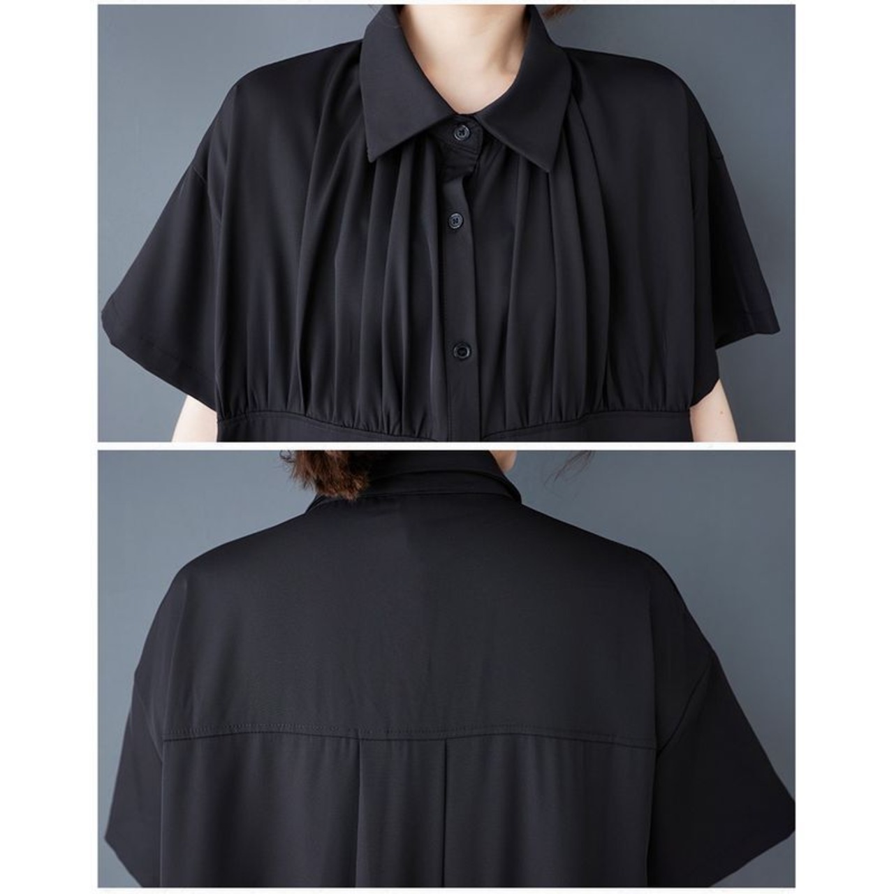 ドローストポケット シャツワンピース  30254