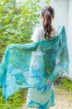 【ギフトBOX無料】大判ストール　モネの水連