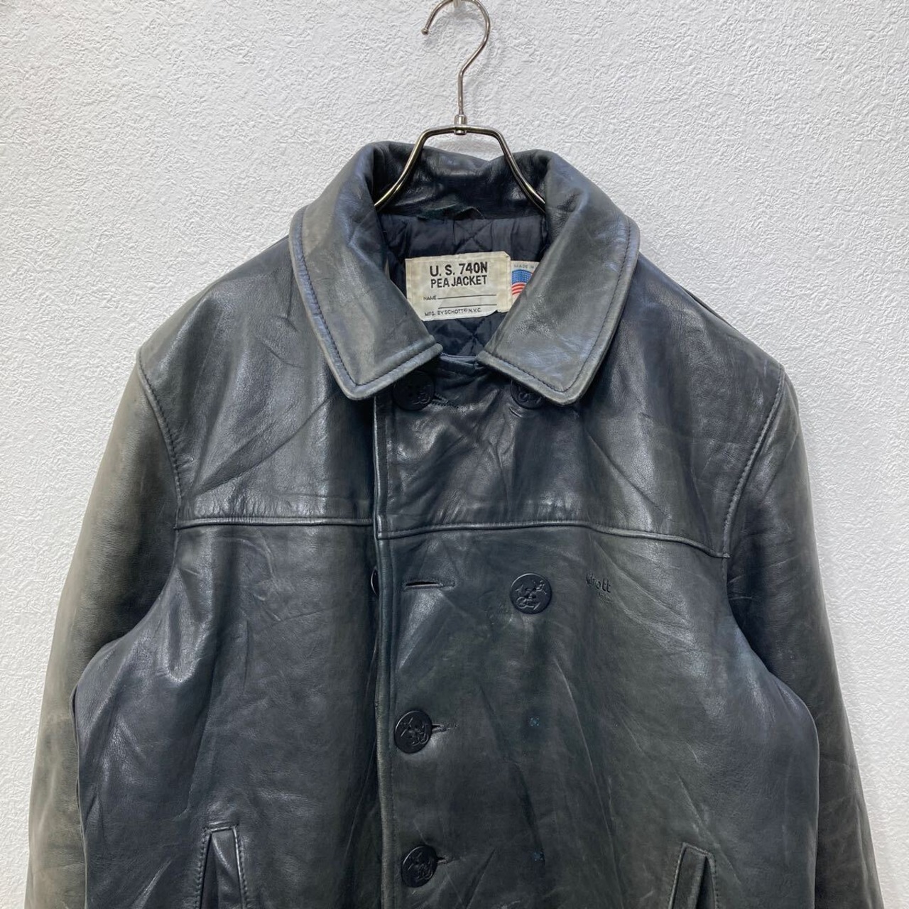 Schott レザーカーコート XLサイズ位 表記サイズ42 ショット アメリカ 