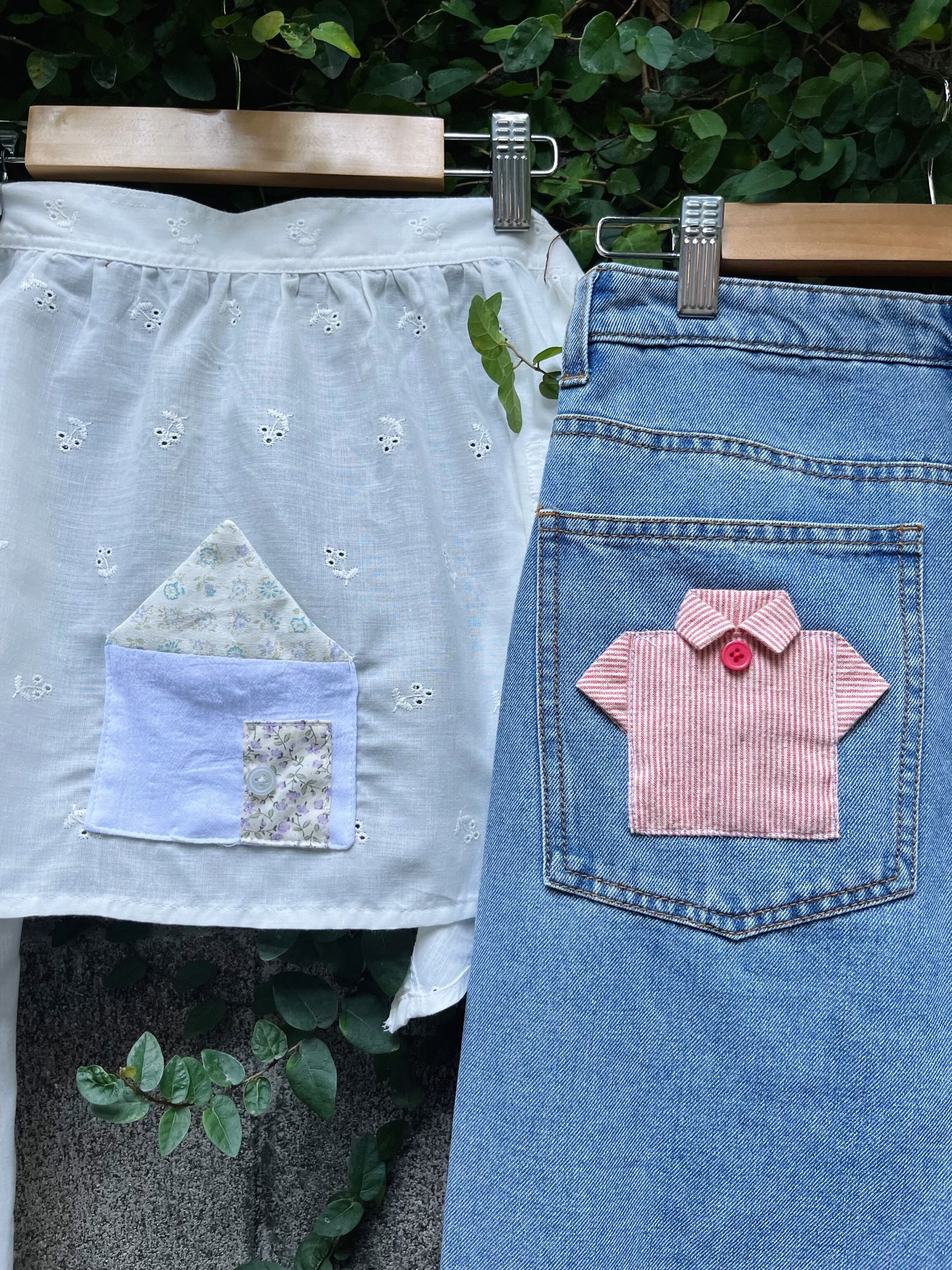 remake ✂︎ dwarf's house apron denim pants