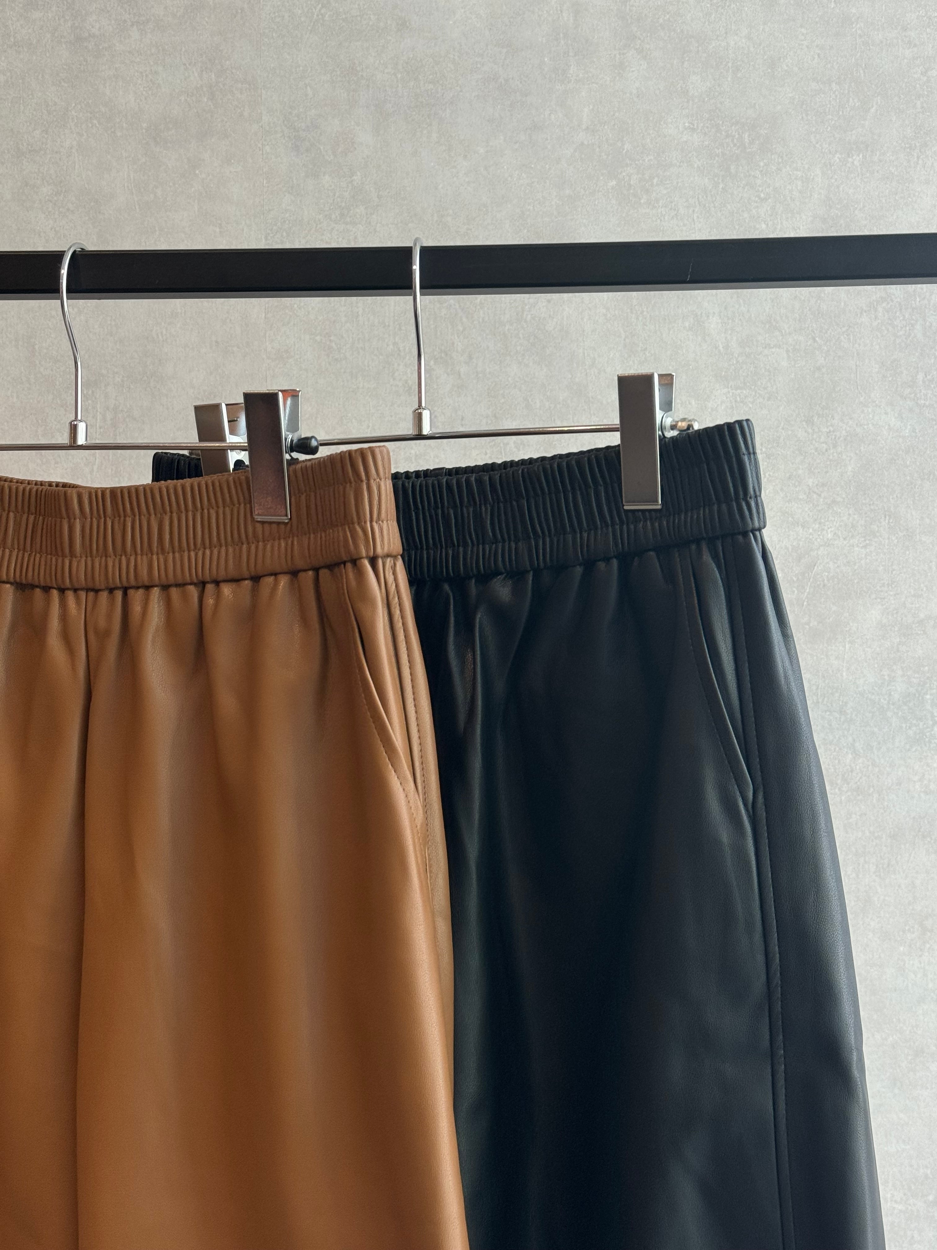 leather look short pants