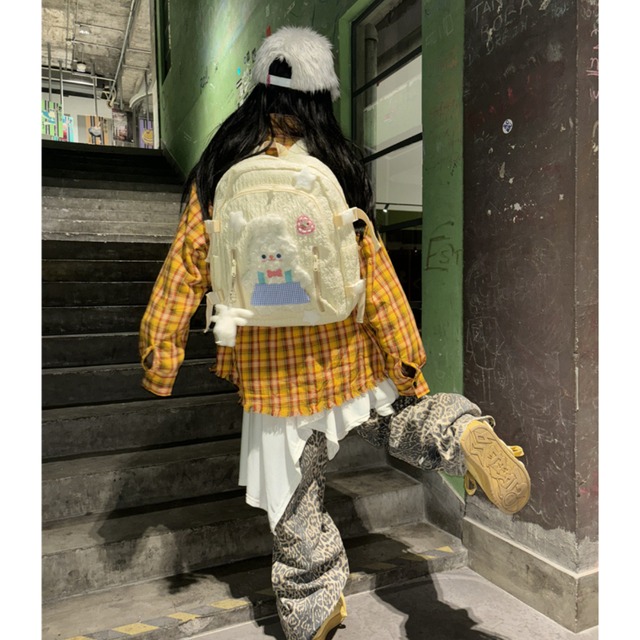 Hottie暖かい黄色の星＆熊バックパック