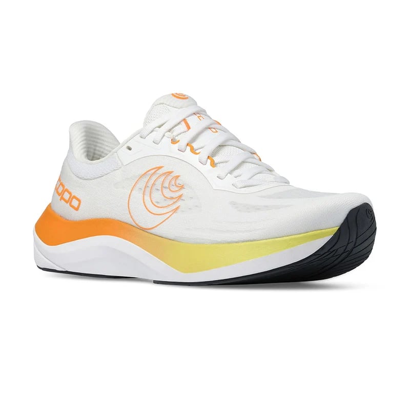 Topo Athletic(トポ アスレチック) ULTRAFLY 6(ウルトラフライ 6)-White/Yellow メンズ ロードランニングシューズ
