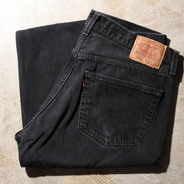 美品 38×30 501-0660 USA 97年 サルファーブラックデニムパンツ Levi’s リーバイス 黒