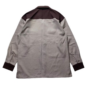 switching design open collar shirt set-up