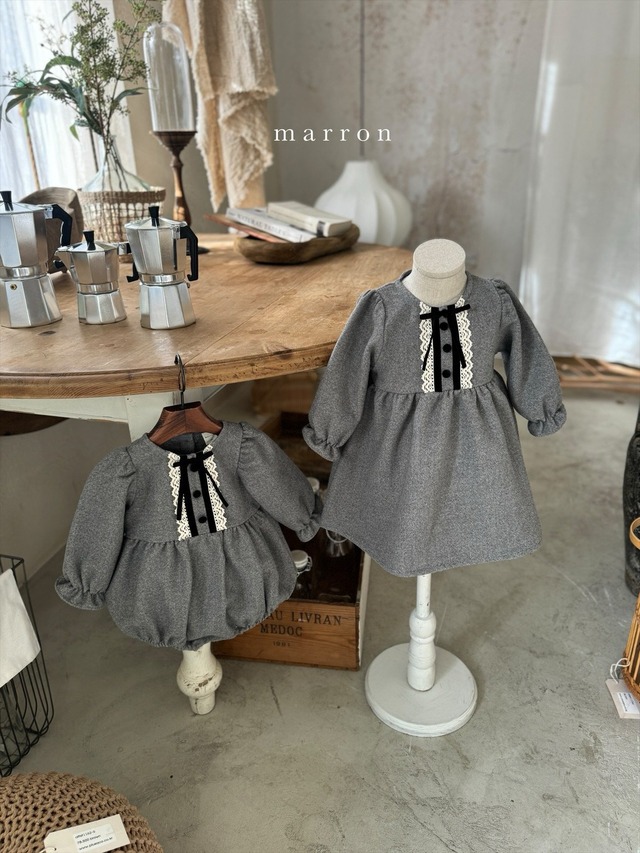 ラスト1 grayXS【即納】<marron> Ann one-piece