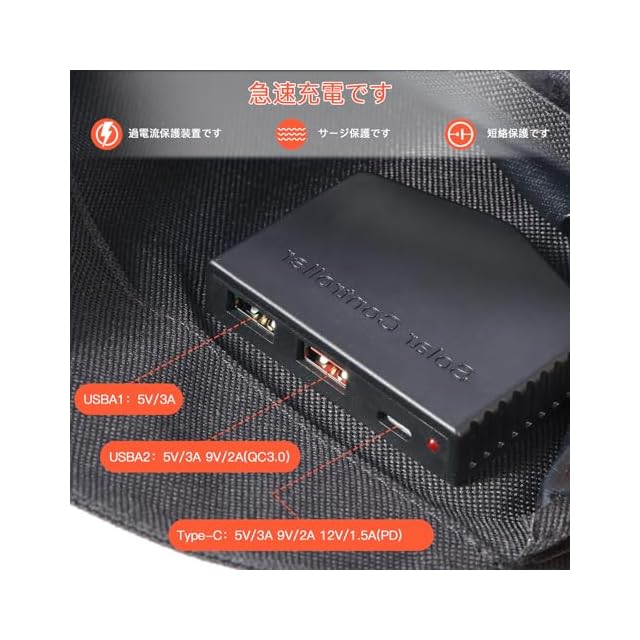 YIZENTURY 60W ソーラーチャージャー ソーラーパネル PD/QC3.0