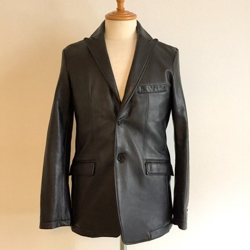 Lamb Leather Tailored Jacket　Black