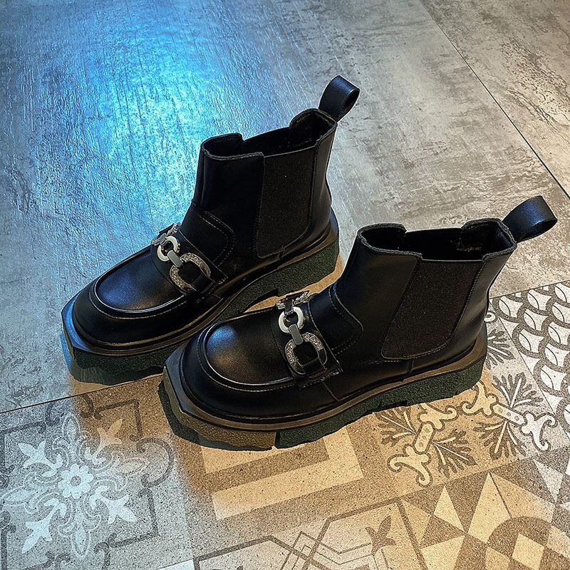 ショートブーツサマーチェーン スタイル 靴 シューズ 夏物 フェイクシューズ78456973456