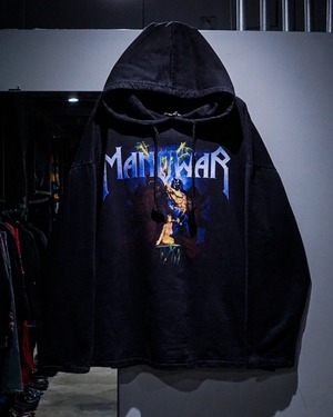 【add (C) vintage】“MANOWAR” Special Graphic Print Loose Pullover Hoodie