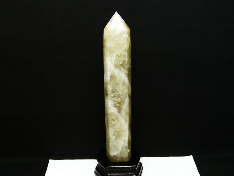 シトリンクォーツ 六角柱 シトリン ポイント 置物 原石 台座付属 一点