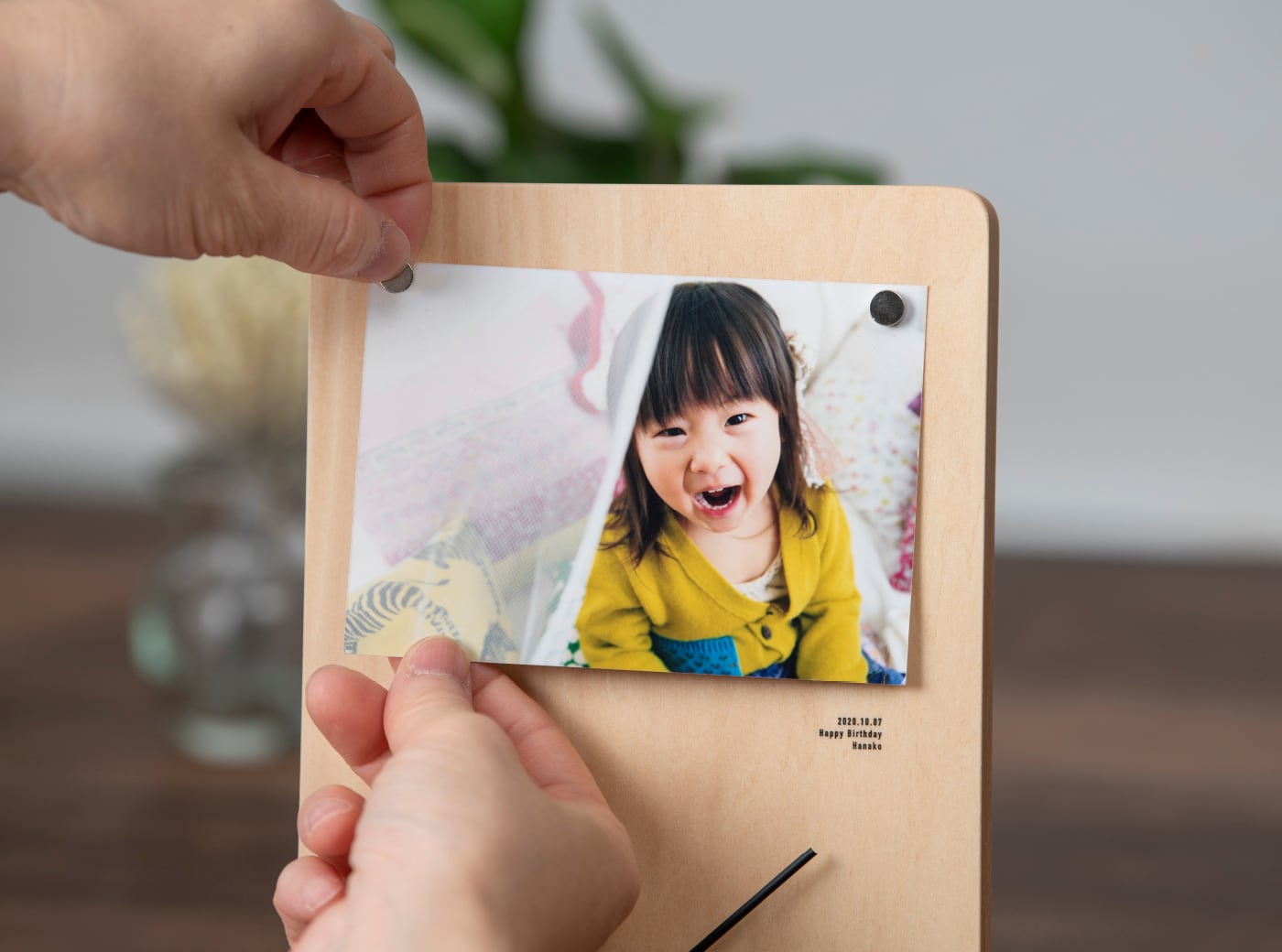 2 個セット】【 BABY 】【写真立て】【手形足形アート】ウッドプリント